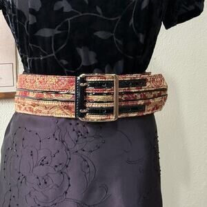 Banana Republic Olivia Palenmo Brocade Wide Belt Whimsigoth Vampy Witchy Vamp S